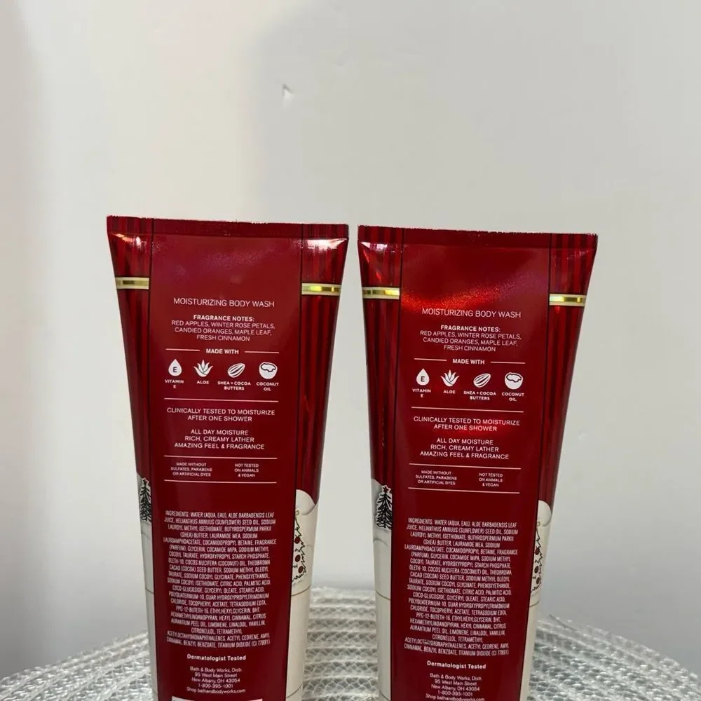 BBW Winter Candy Apple Moisturizing Body Wash Shower Gel Set of 2 NWT